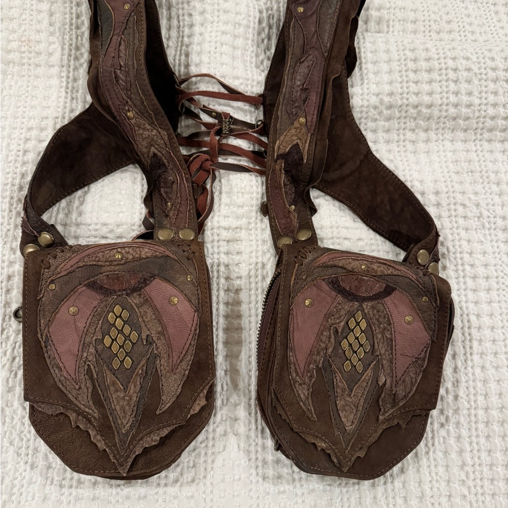 Hand made Leather & suede shoulder holster